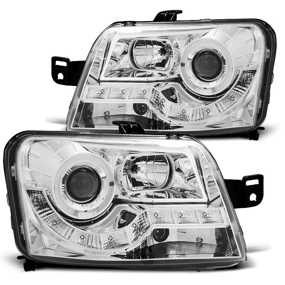 Scheinwerfer passend für Fiat Panda 03-12 Tagfahrlicht Chrom