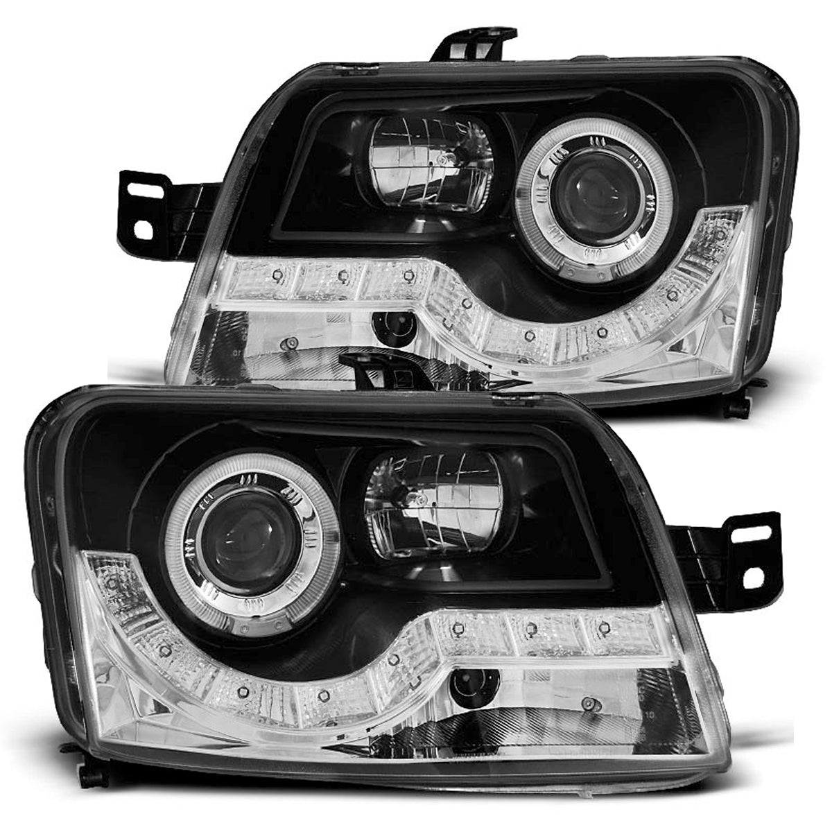 Scheinwerfer passend für Fiat Panda 03-12 Tagfahrlicht Schwarz