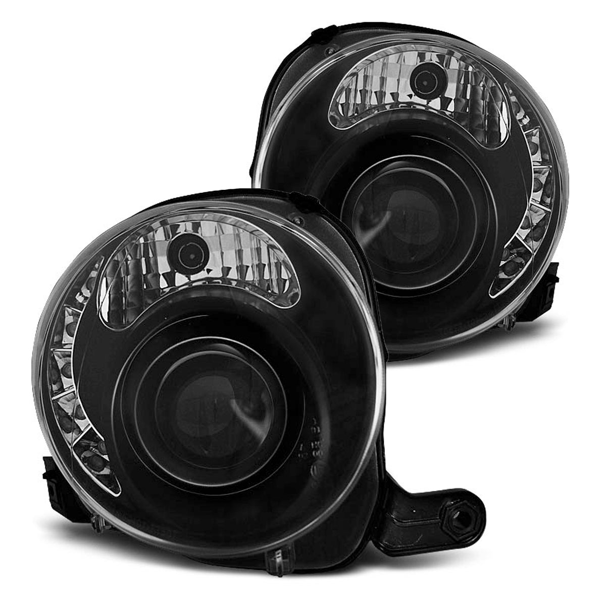 Scheinwerfer passend für Fiat 500 07-15 Schwarz LED