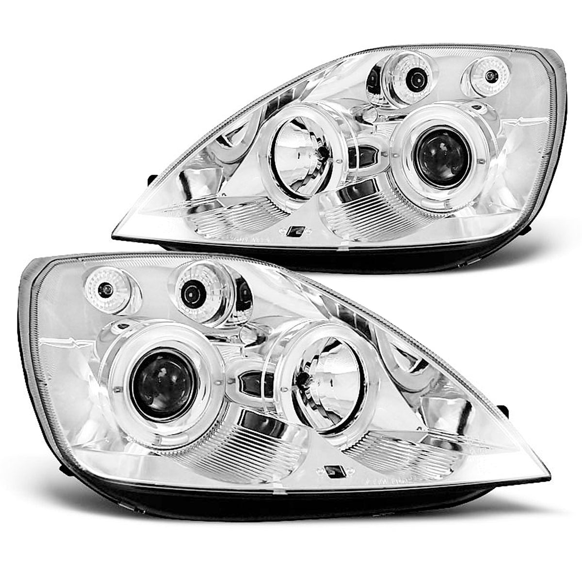 Scheinwerfer passend für Ford Fiesta MK6 05.02-08.05 Angel Eyes Chrom
