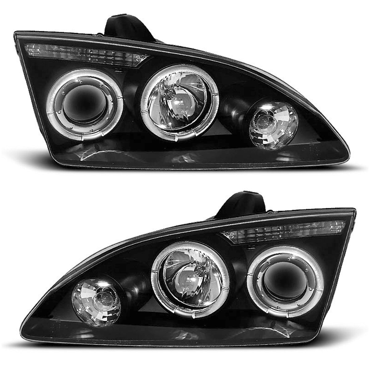 Scheinwerfer passend für Ford Focus II 09.04-01.08 Angel Eyes Schwarz