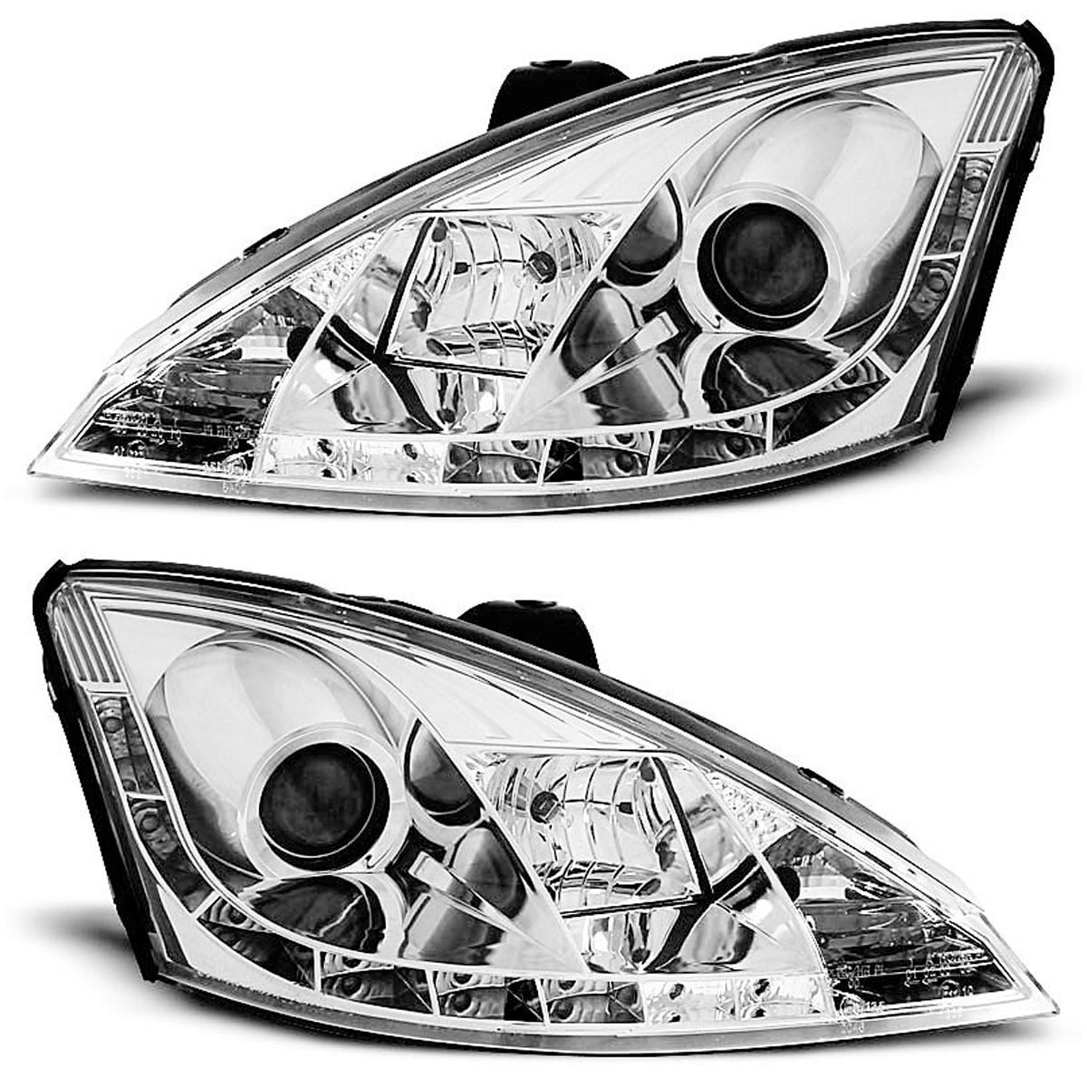 Scheinwerfer passend für Ford Focus 1 10.98-10.01 Tagfahrlicht Chrom