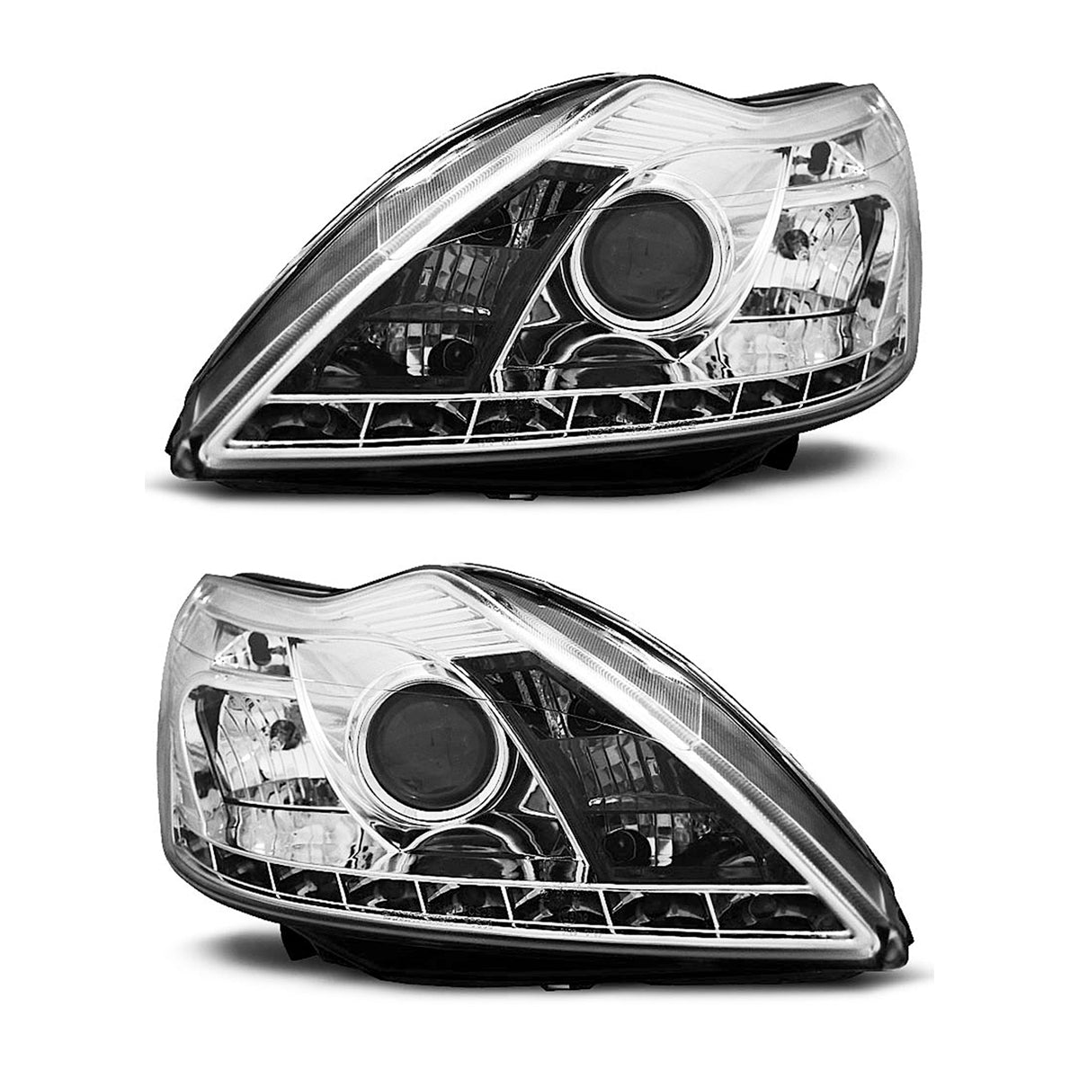 Scheinwerfer passend für Ford Focus II 02.08-10 Tagfahrlicht Chrom