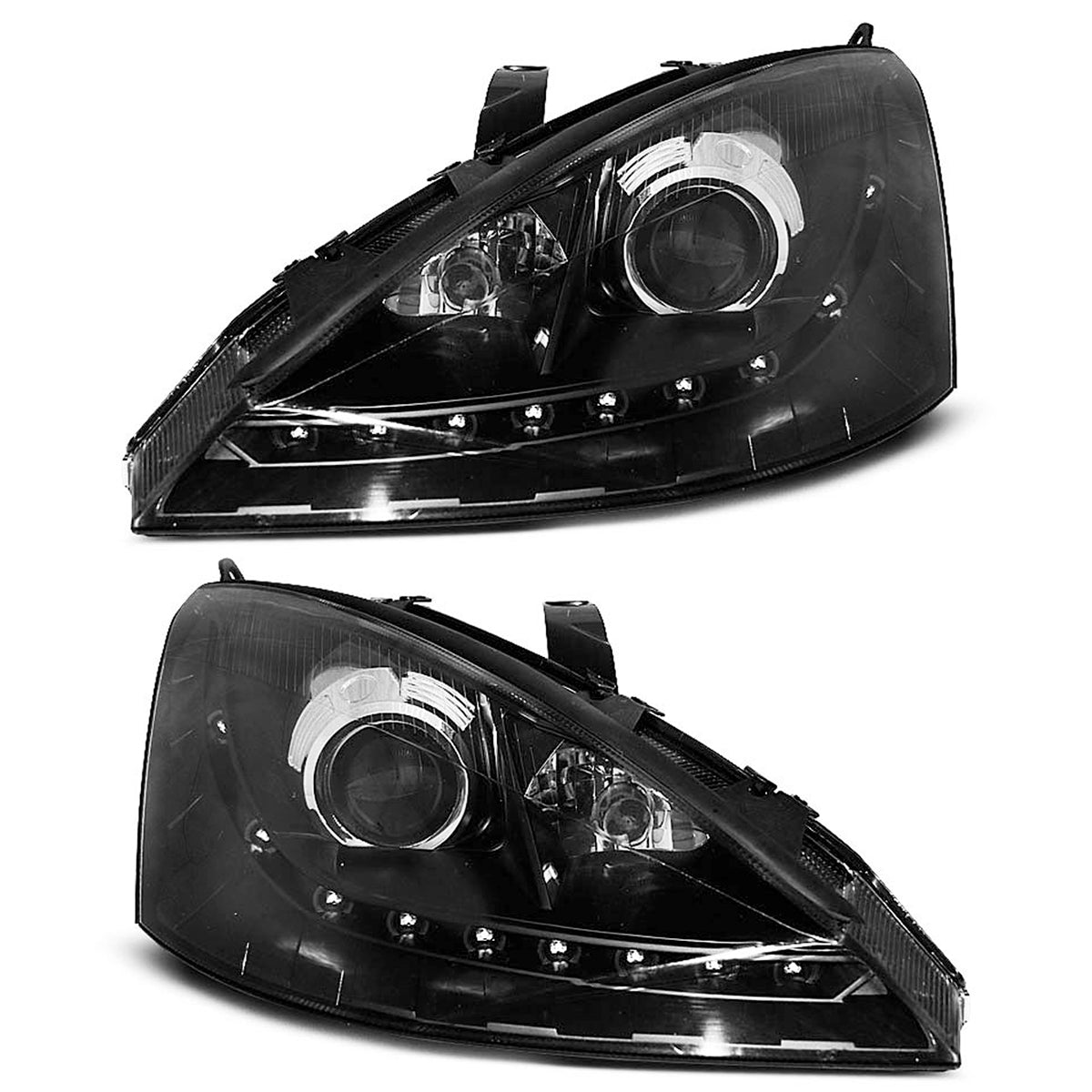 Scheinwerfer passend für Ford Focus 10.98-10.01 Tagfahrlicht Schwarz