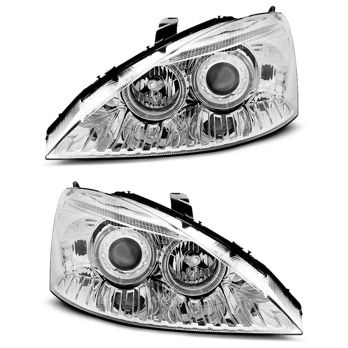 Scheinwerfer passend für Ford Focus 11.01-10.04 Angel Eyes Chrom