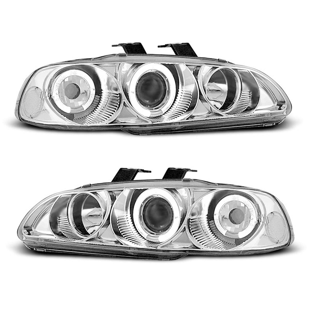 Scheinwerfer passend für Honda Civic 09.91-08.95 2D/3D Angel Eyes Chrom