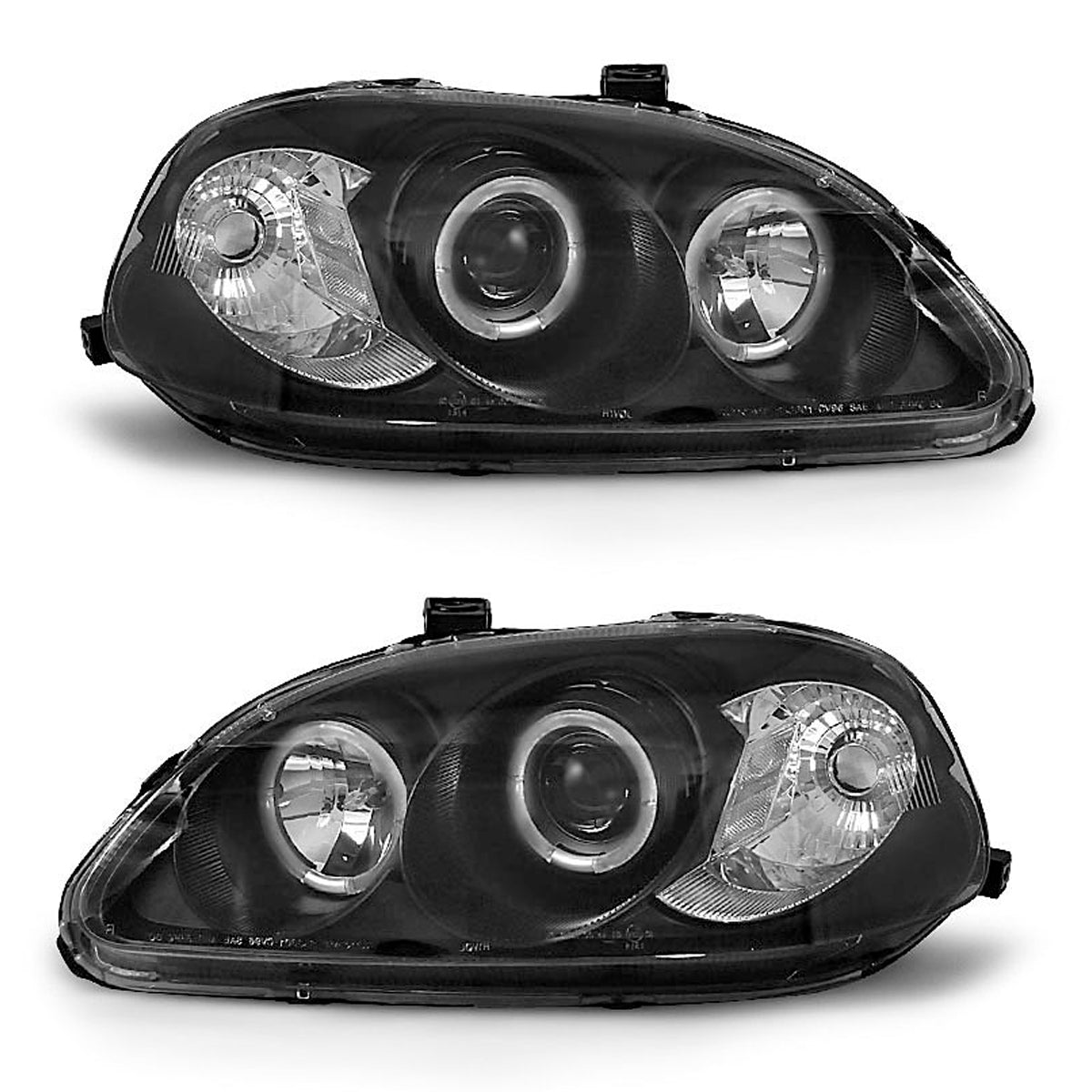 Scheinwerfer passend für Honda Civic 09.95-02.99 Angel Eyes Schwarz