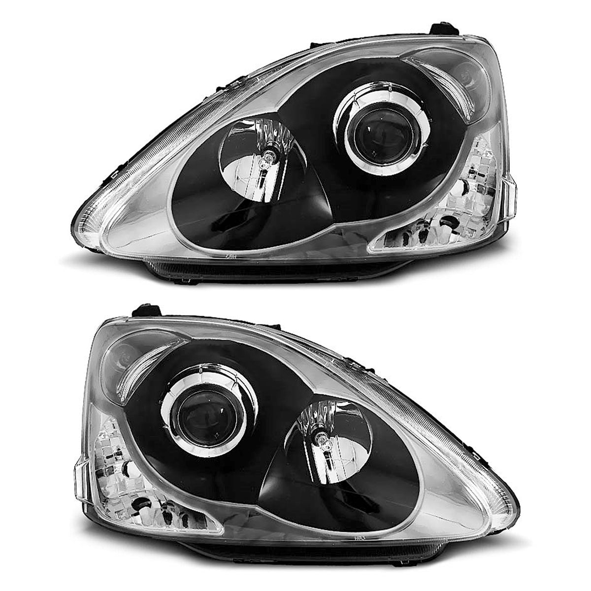 Scheinwerfer passend für Honda Civic 01-06 Hatchback Schwarz