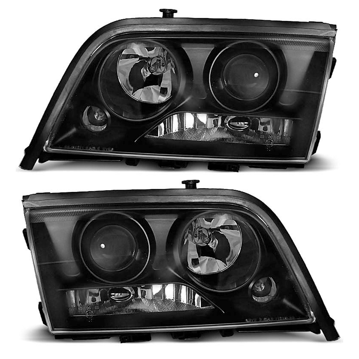 Scheinwerfer Schwarz passend für Mercedes W202 C-Klasse 06.93-06.00