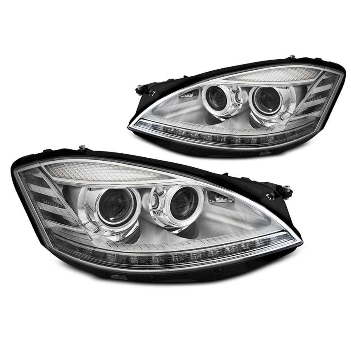 Xenon Scheinwerfer Tagfahrlicht Chrom SEQ passend für Mercedes W221 05-09