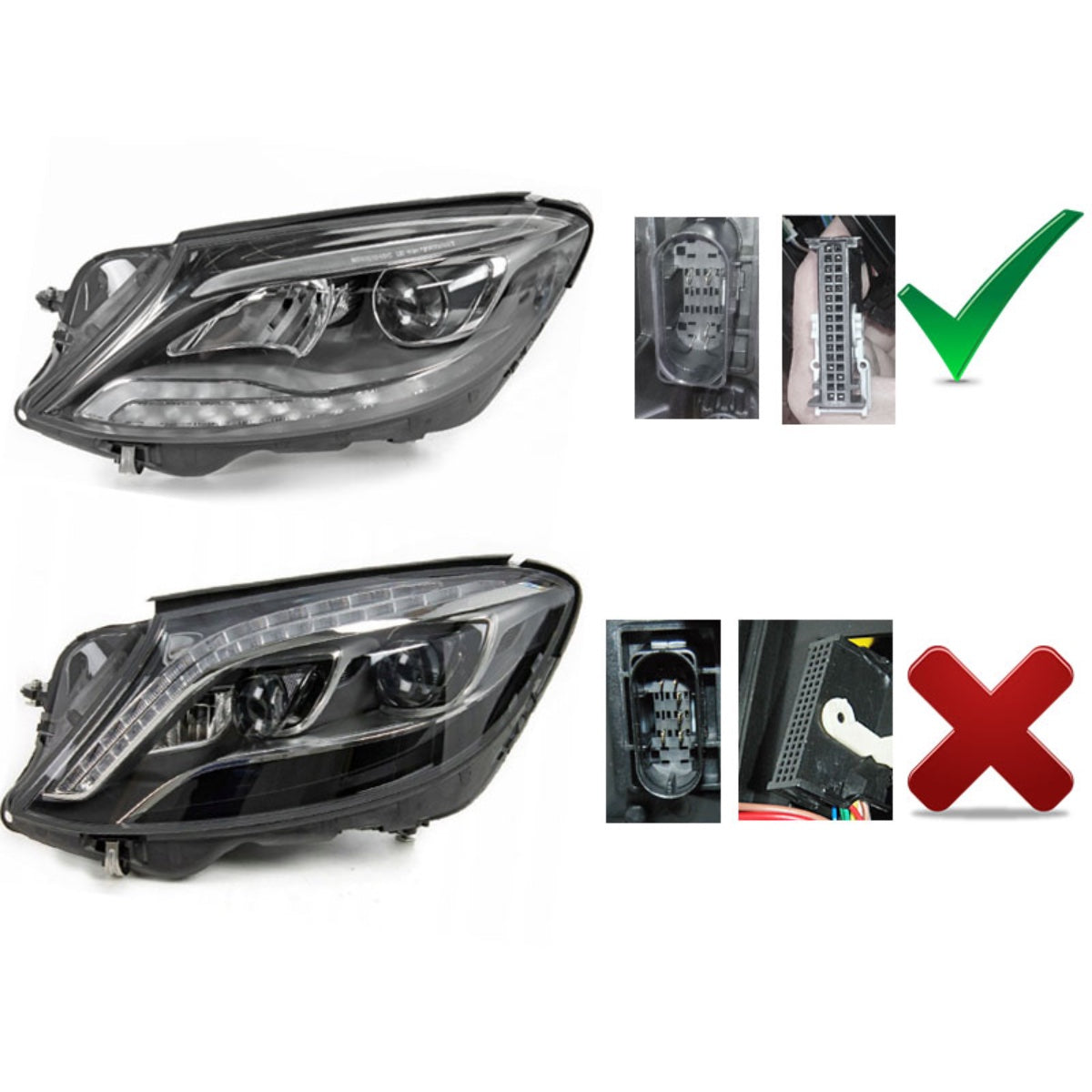 Scheinwerfer LED Schwarz passend für Mercedes W222 13-17
