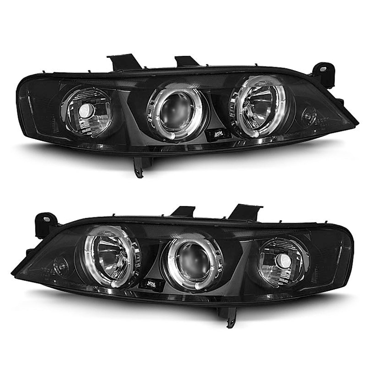 Scheinwerfer passend für Opel Vectra B 99-03.02 Angel Eyes Schwarz