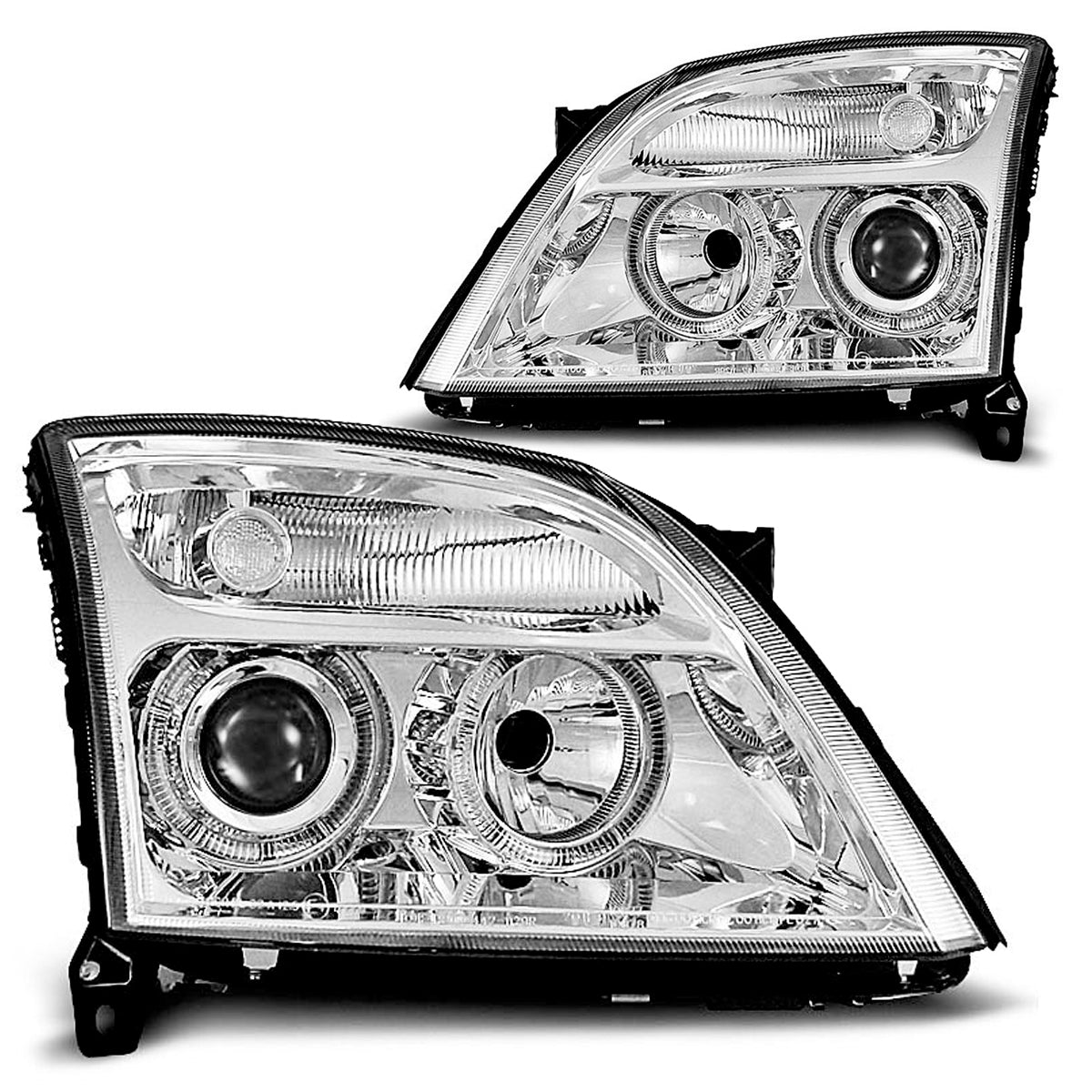 Scheinwerfer passend für Opel Vectra C 04.02-08.05 Angel Eyes Chrom