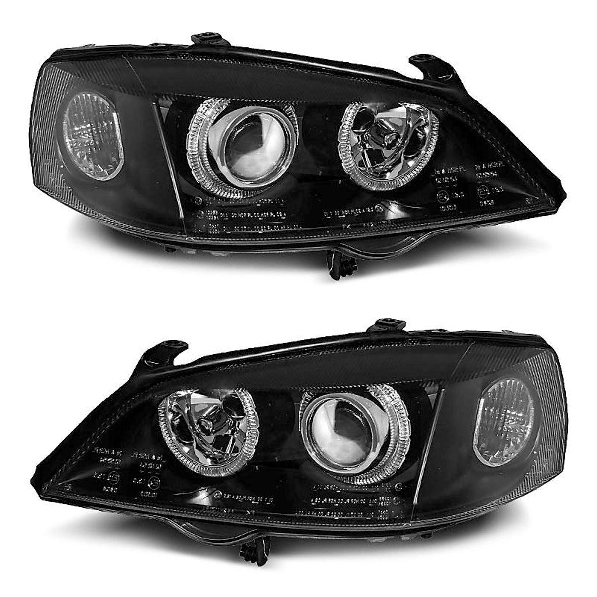Scheinwerfer passend für Opel Astra G 09.97-02.04 Angel Eyes Schwarz