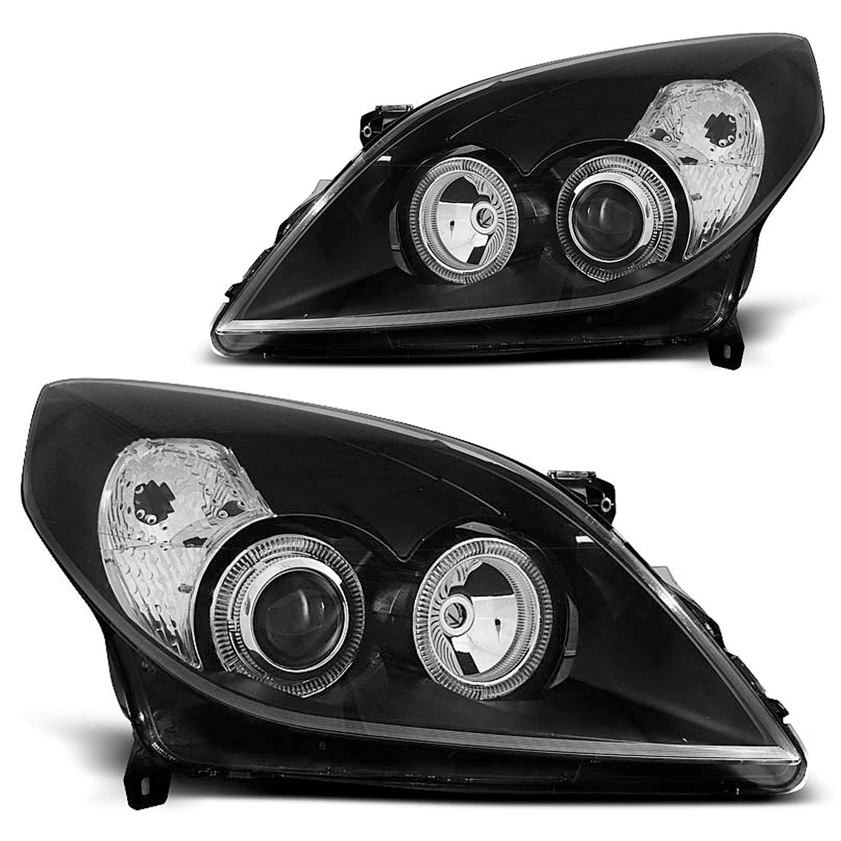 Scheinwerfer passend für Opel Vectra C 09.05-08 Angel Eyes Schwarz