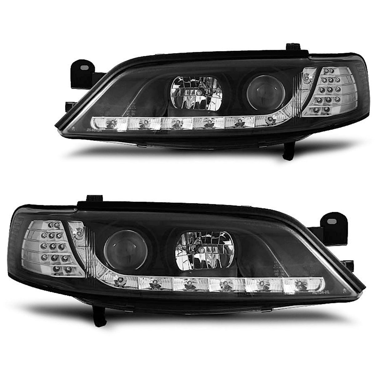 Scheinwerfer passend für Opel Vectra B 11.96-12.98 Daylight Schwarz LED Blinker