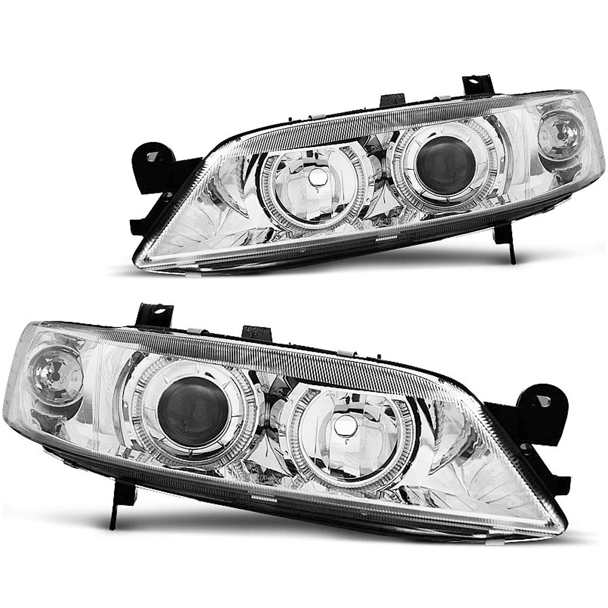 Scheinwerfer passend für Opel Vectra B 99-02 Angel Eyes Chrom