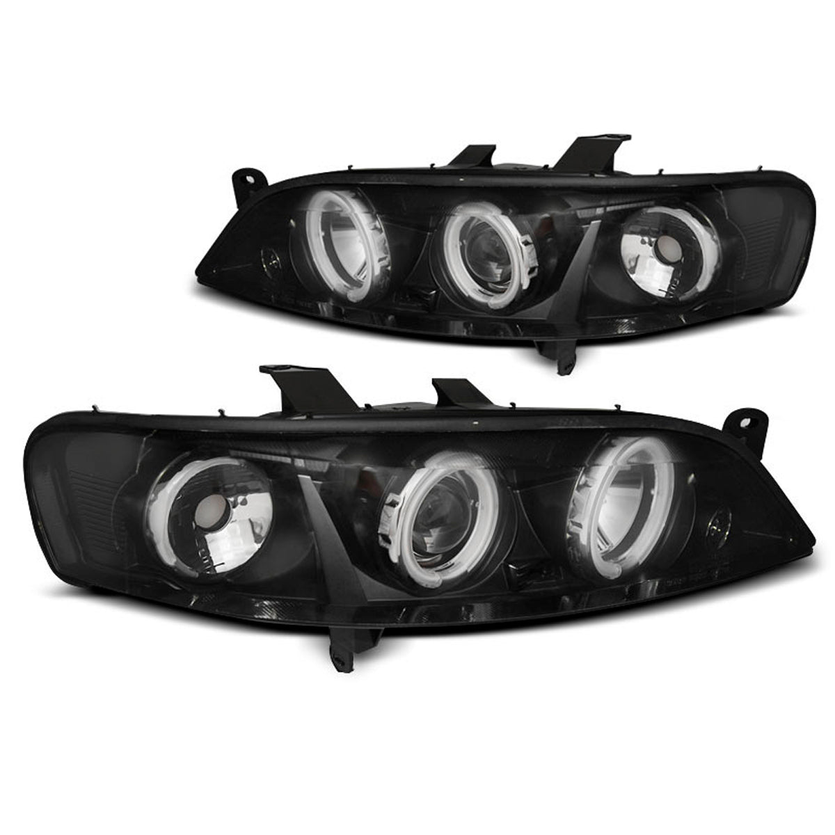 Scheinwerfer passend für Opel Vectra B 99-03.02 Angel Eyes CCFL Schwarz