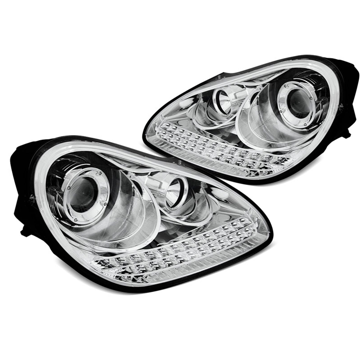 Scheinwerfer Porsche Cayenne 02-06 Tagfahrlicht Chrom HID Xenon