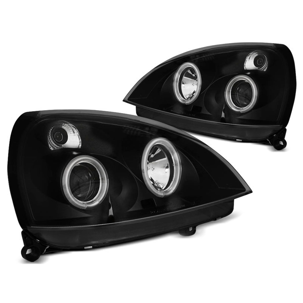 Scheinwerfer passend für Renault Clio II 06.01-09.05 Angel Eyes CCFL Schwarz