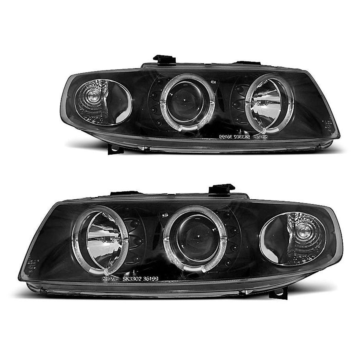 Scheinwerfer Angel Eyes Schwarz passend für Seat Leon / Toledo 04.99-08.04