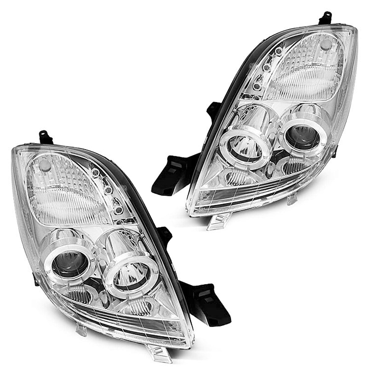 Scheinwerfer Toyota Yaris 06-09 Angel Eyes Chrom