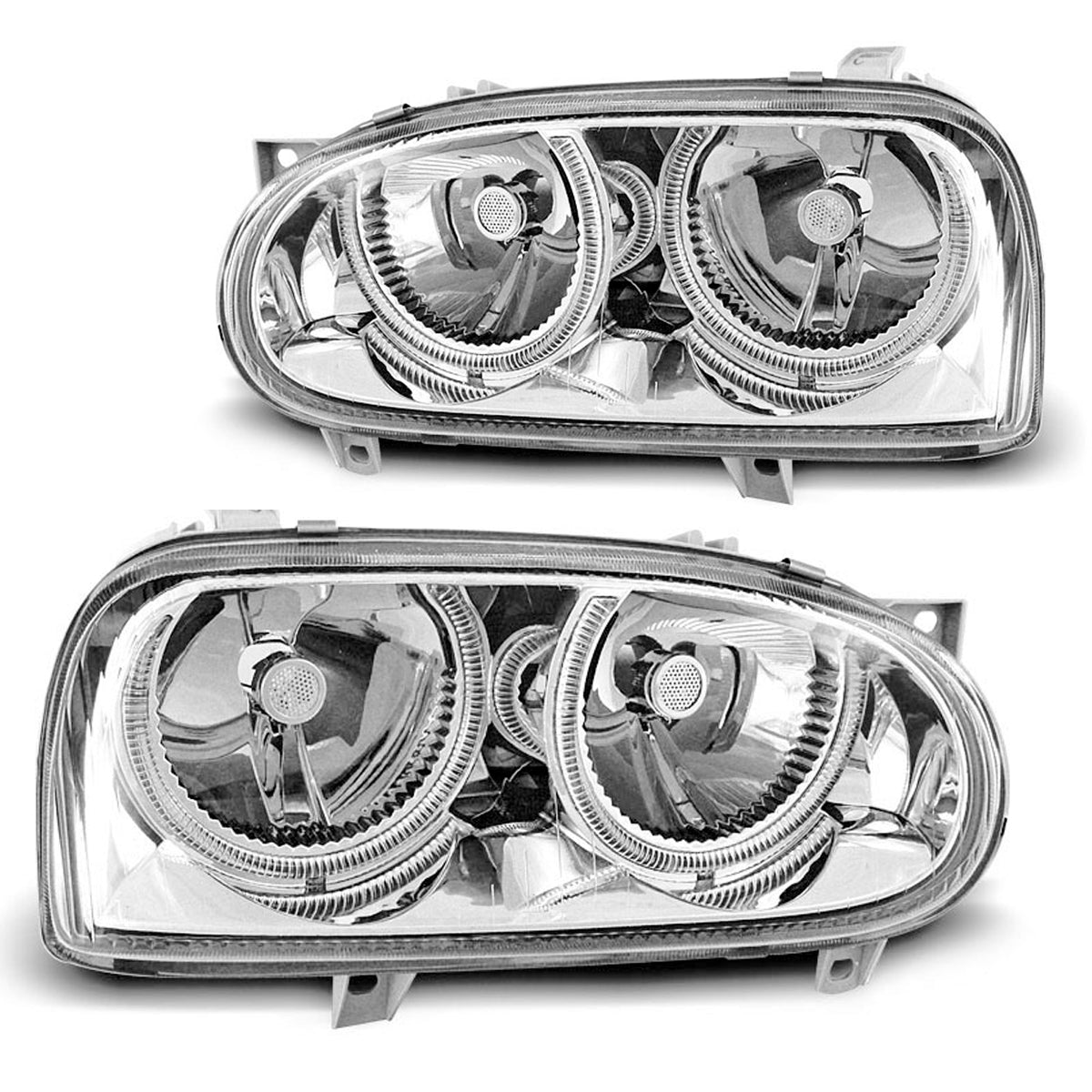 Scheinwerfer Angel Eyes Chrom passend für VW Golf 3 09.91-08.97