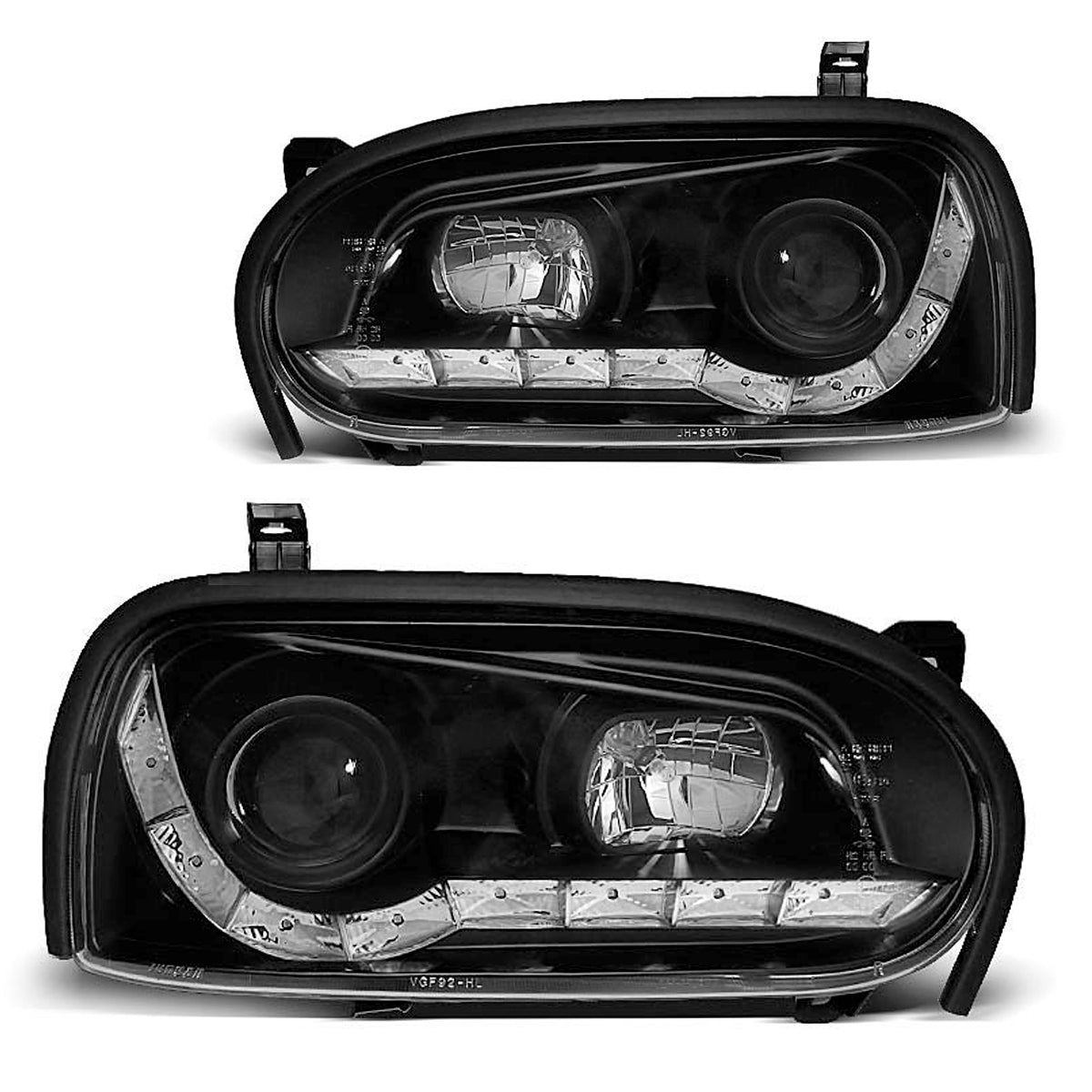 Scheinwerfer Daylight Schwarz passend für VW Golf 3 09.91-08.97