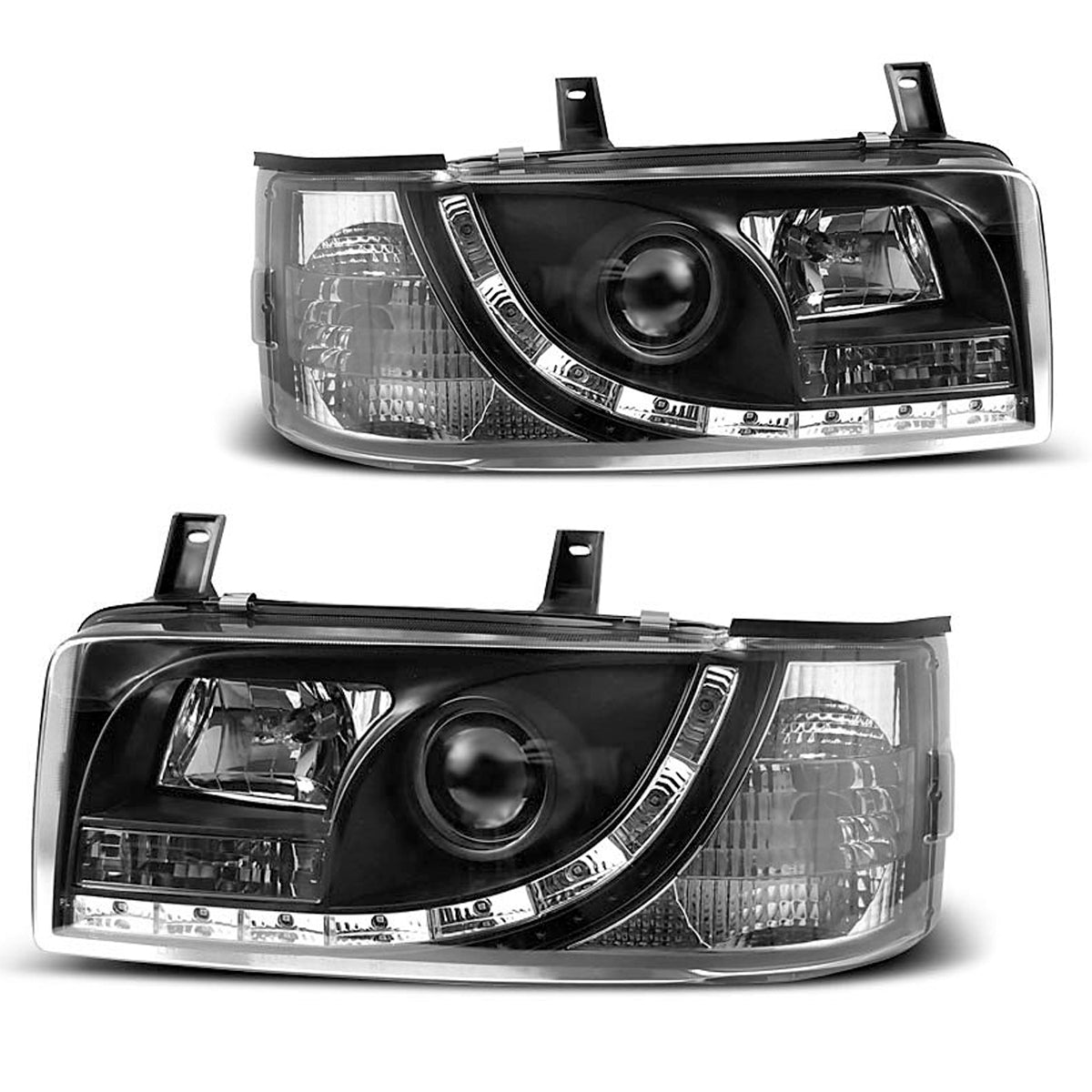 Scheinwerfer Daylight Schwarz passend für VW T4 90-03.03 Transporter