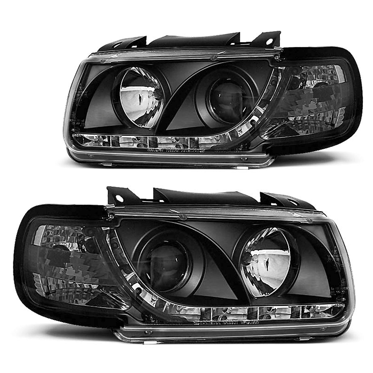 Scheinwerfer Tagfahrlicht Schwarz passend für VW POLO 6N 10.94-09.99 Schrägheck