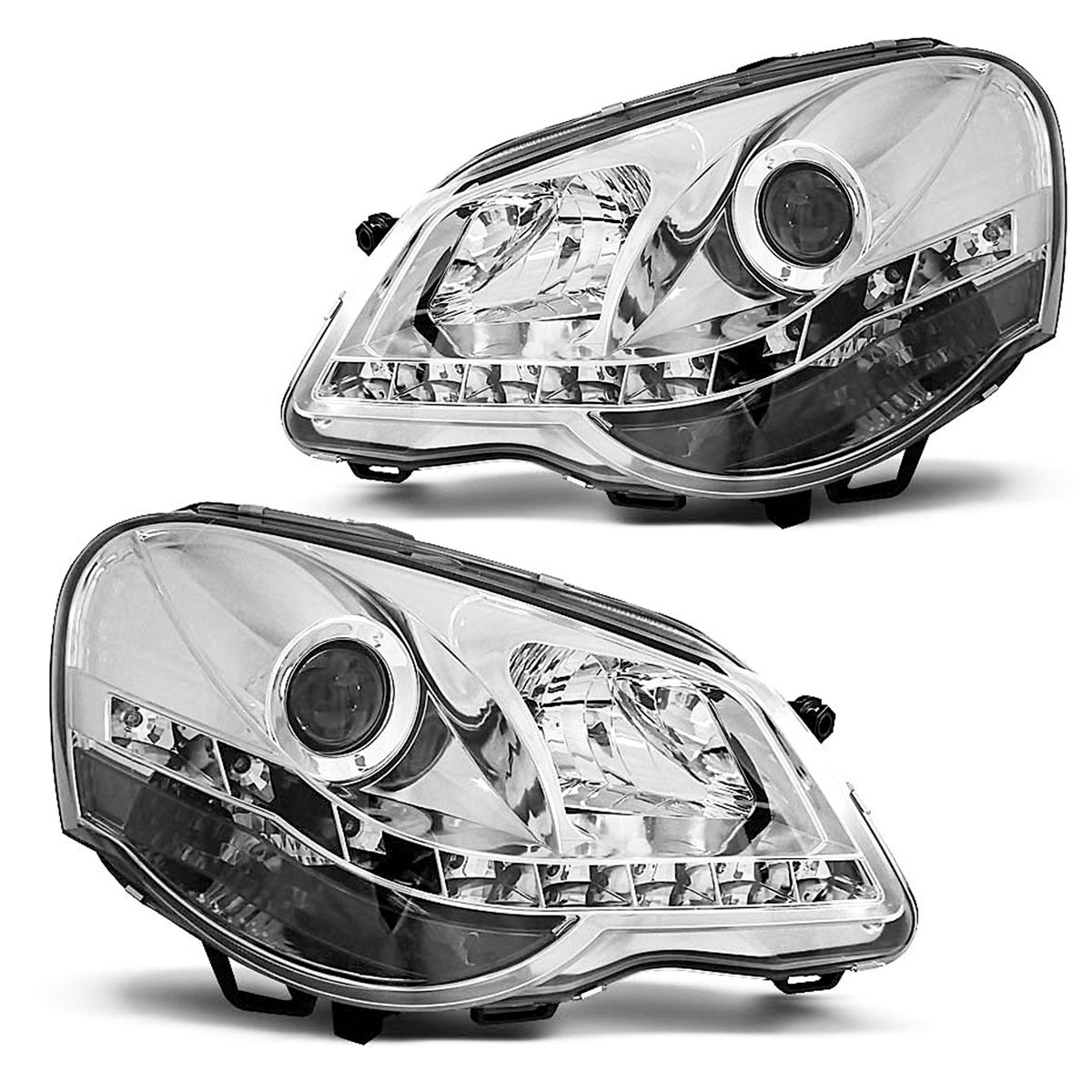 Scheinwerfer Tagfahrlicht Chrom passend für VW POLO 9N3 04.05-09