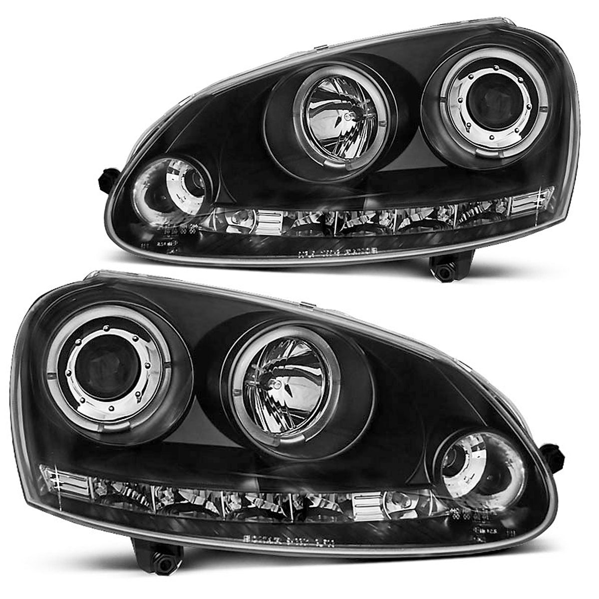 Scheinwerfer Angel Eyes Schwarz passend für VW GOLF 5 10.03-09