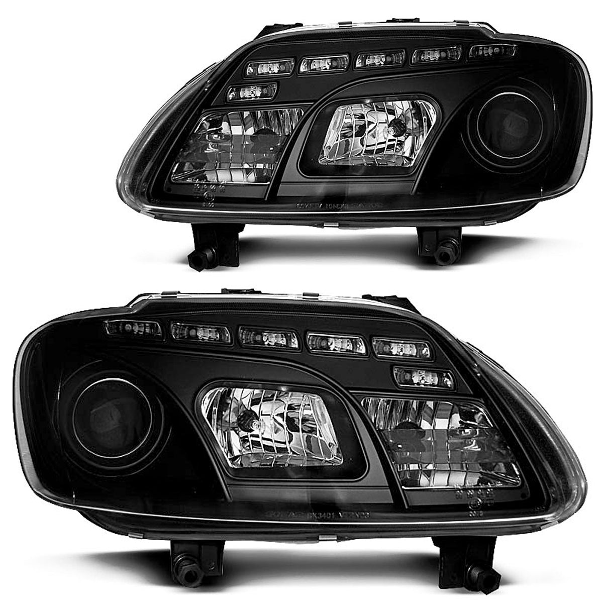Scheinwerfer Tagfahrlicht Schwarz passend für VW TOURAN 02.03-10.06 / CADDY