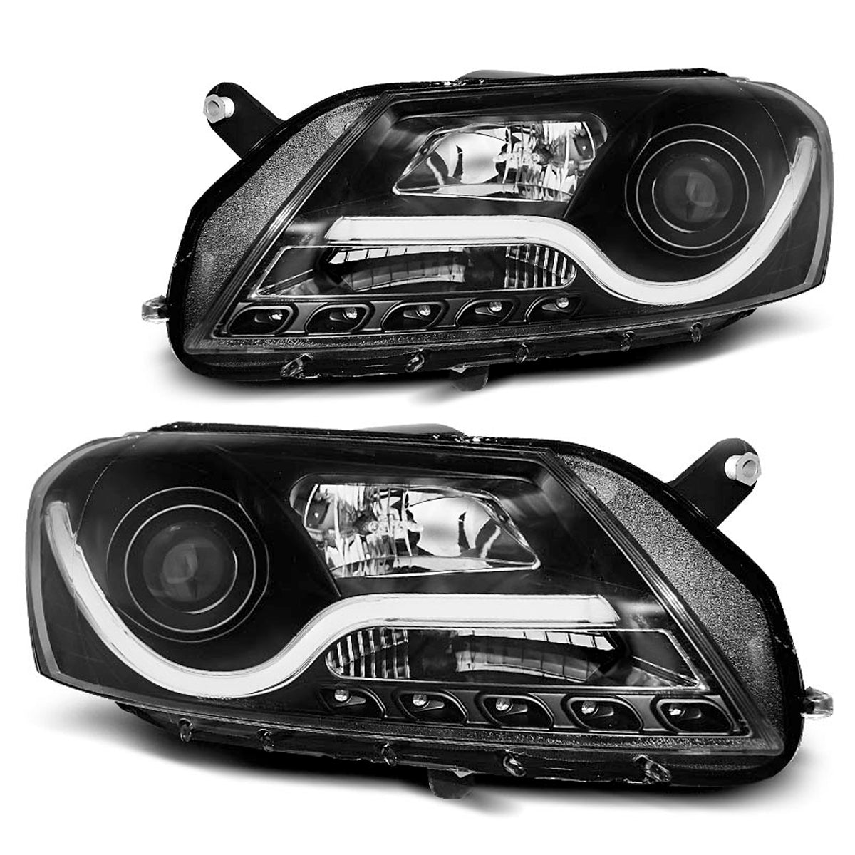 Scheinwerfer Tube Light Schwarz passend für VW Passat B7 10.10-10.14