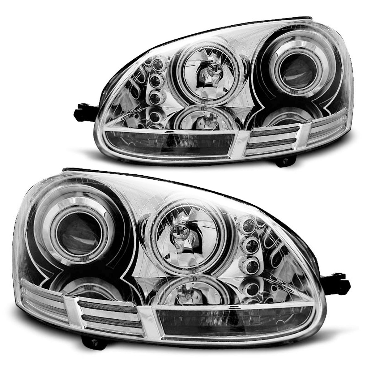 Scheinwerfer Angel Eyes CCFL Chrom passend für VW Golf 5 10.03-09