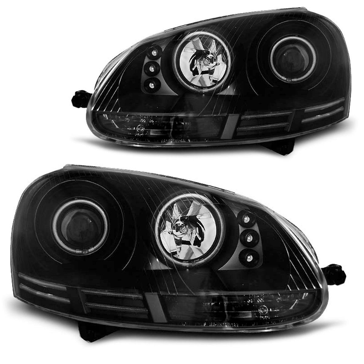 Scheinwerfer Angel Eyes CCFL Schwarz passend für VW Golf 5 10.03-09