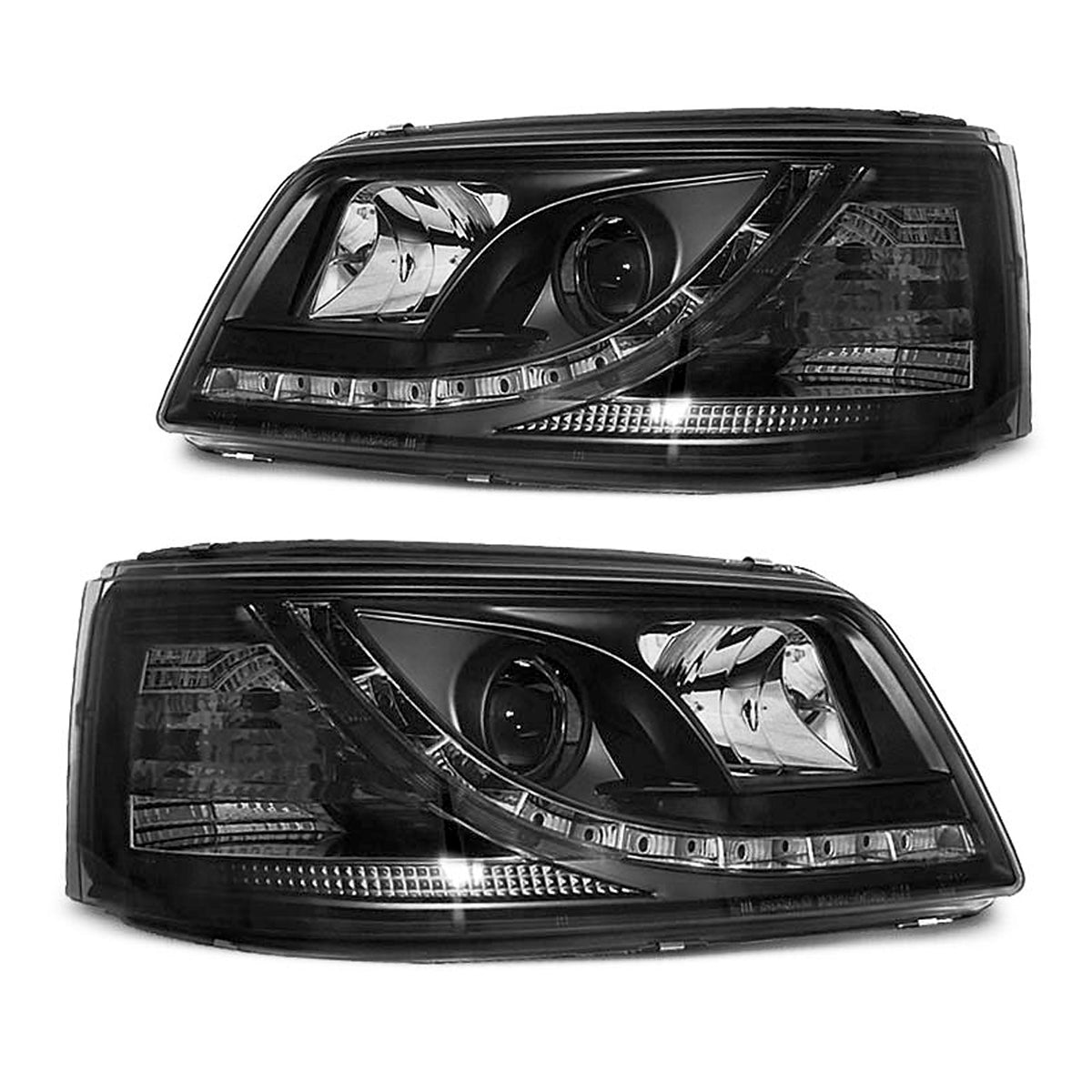 Scheinwerfer True DRL Schwarz passend für VW T5 04.03-08.09