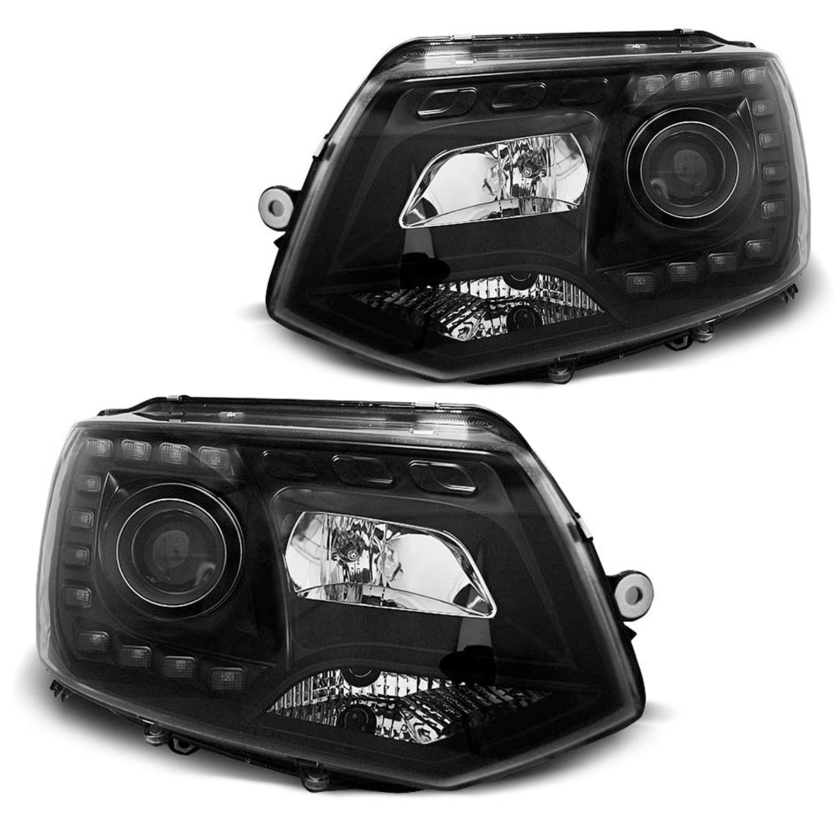 Scheinwerfer True DRL Schwarz passend für VW T5 2010-2015