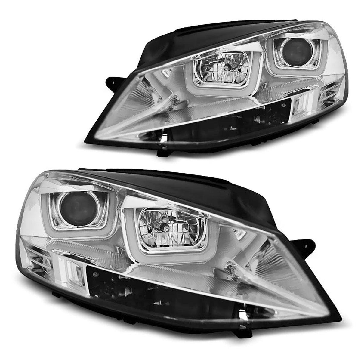 Scheinwerfer U-LED Light Chrom passend für VW Golf 7 11.12-17