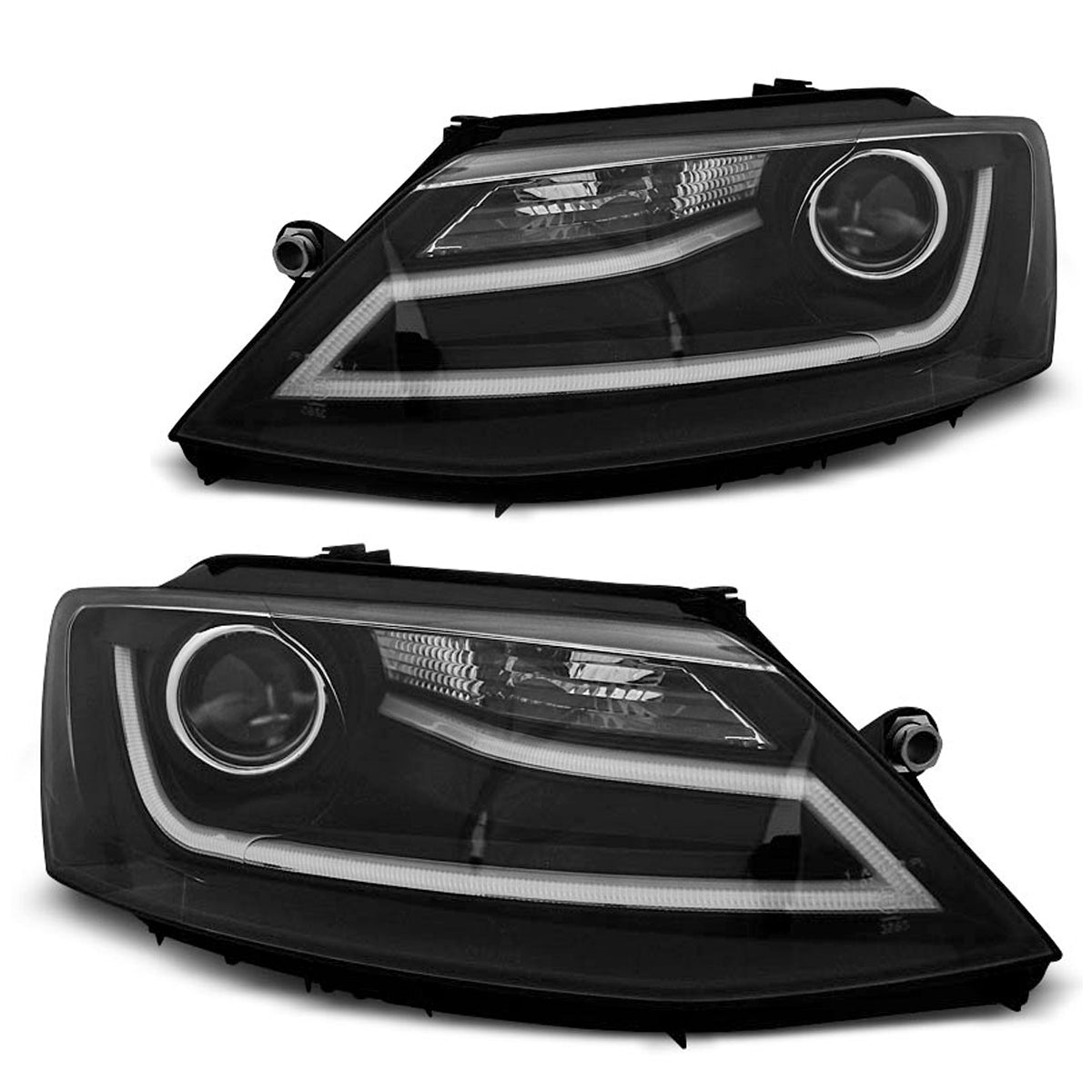 Scheinwerfer Röhrenlicht Schwarz passend für VW Jetta VI 1.11-18