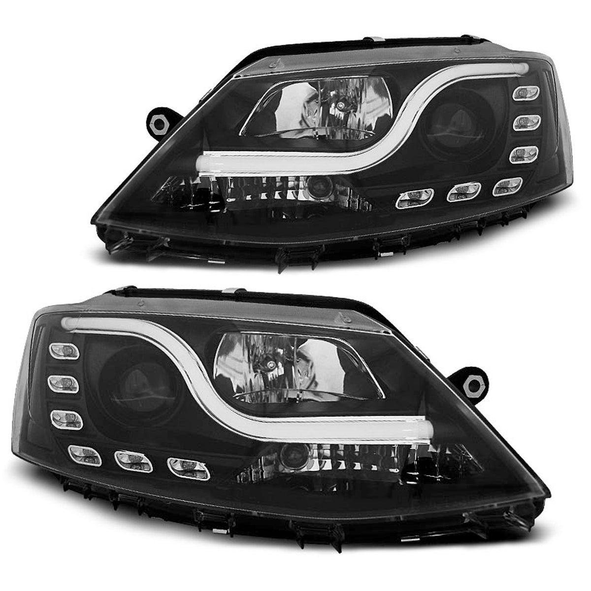 Scheinwerfer Röhrenlicht DRL Schwarz passend für VW Jetta VI 1.11-18