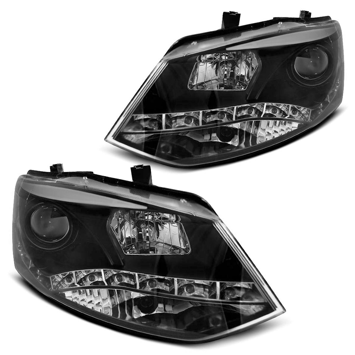 Scheinwerfer True DRL Schwarz passend für VW Polo 6R 09-03.14
