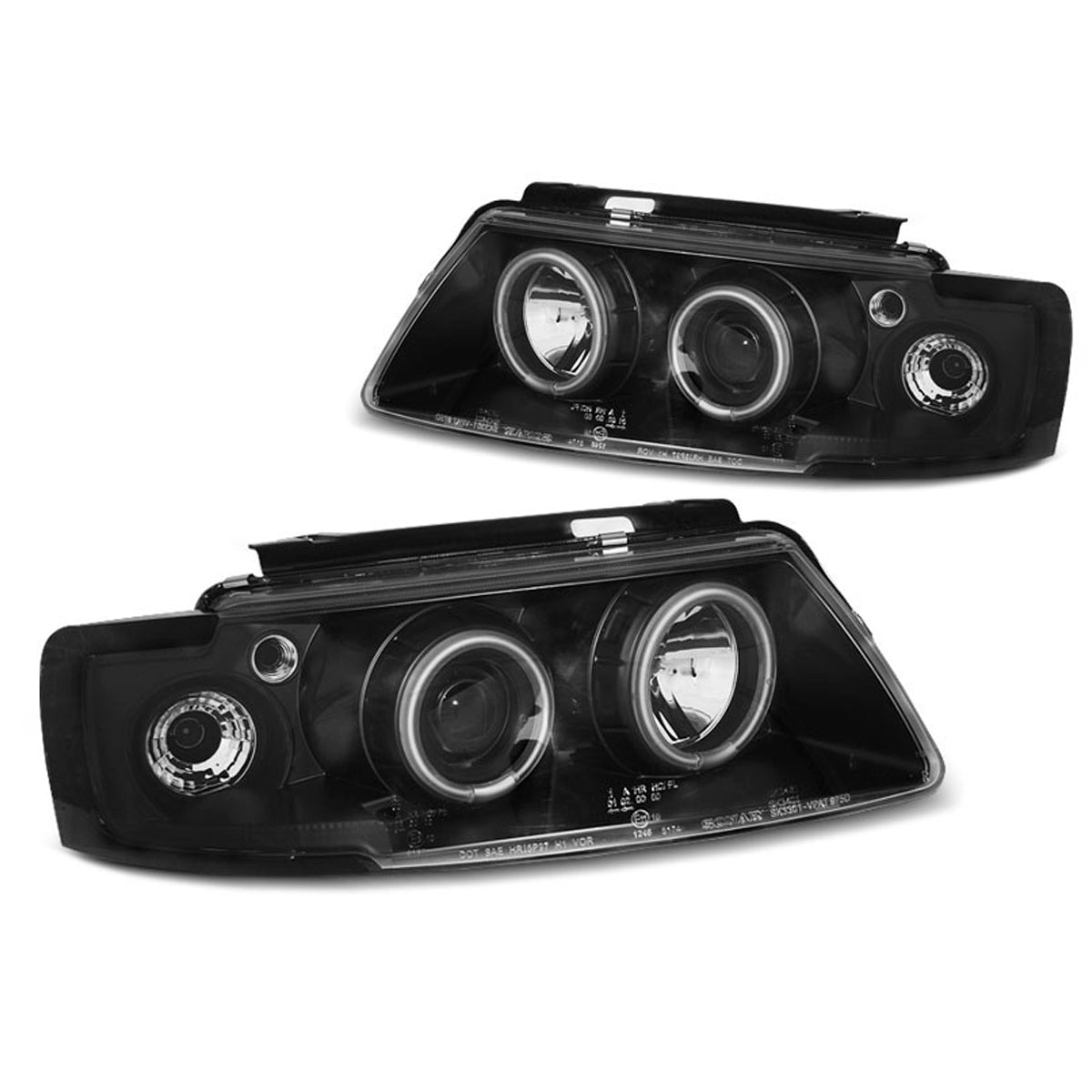 Scheinwerfer Angel Eyes CCFL Schwarz passend für VW Passat B5 3B 96-08.00