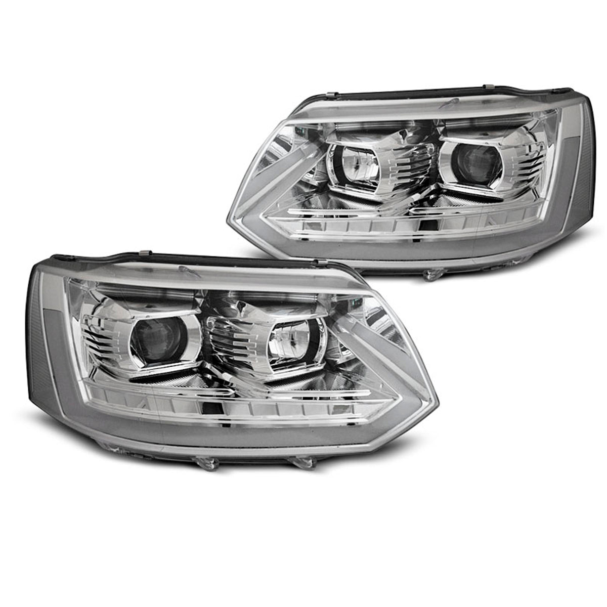 Scheinwerfer Tube Licht Chrom Seq passend für VW T5 2010-2015