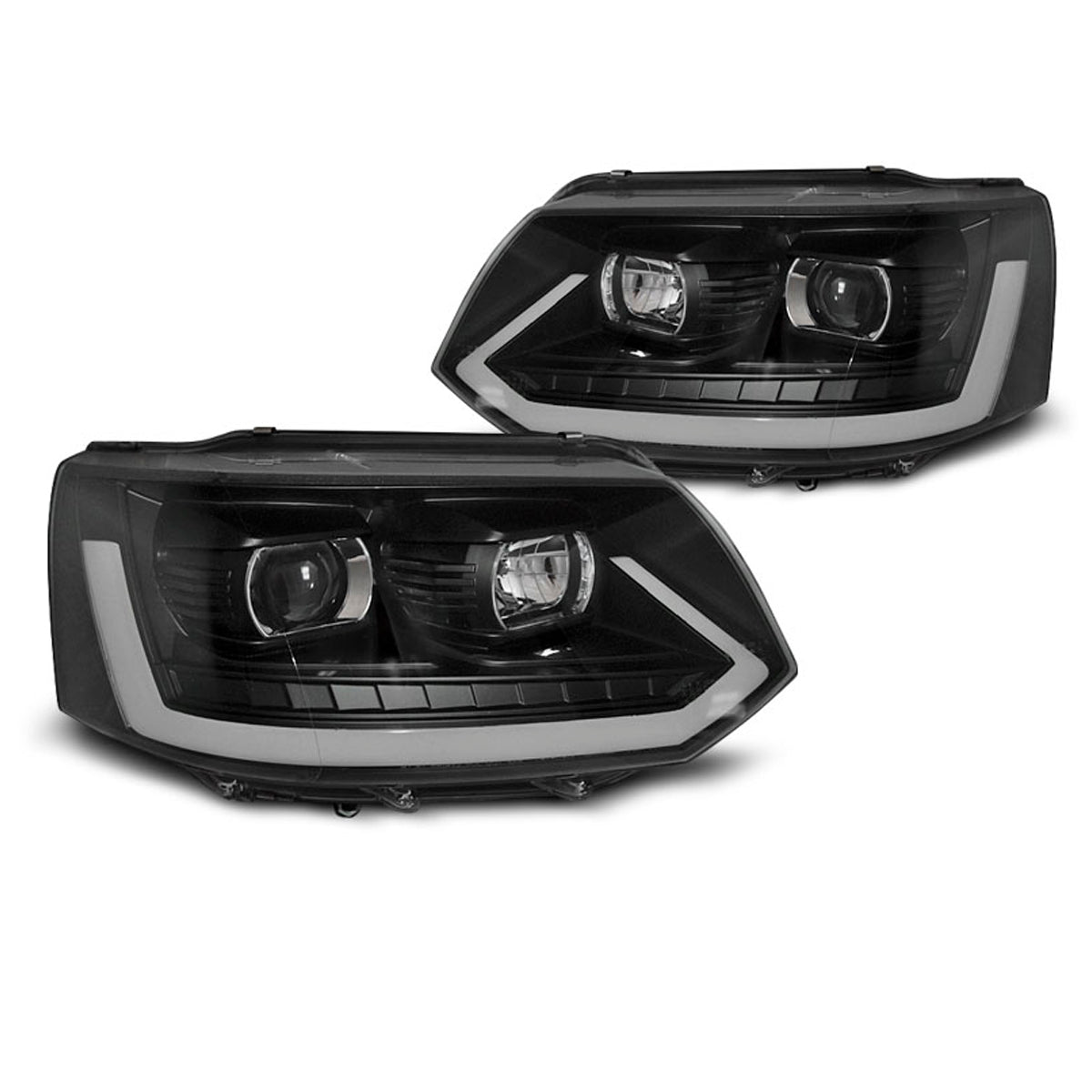 Scheinwerfer Tube Licht Schwarz Seq passend für VW T5 2010-2015