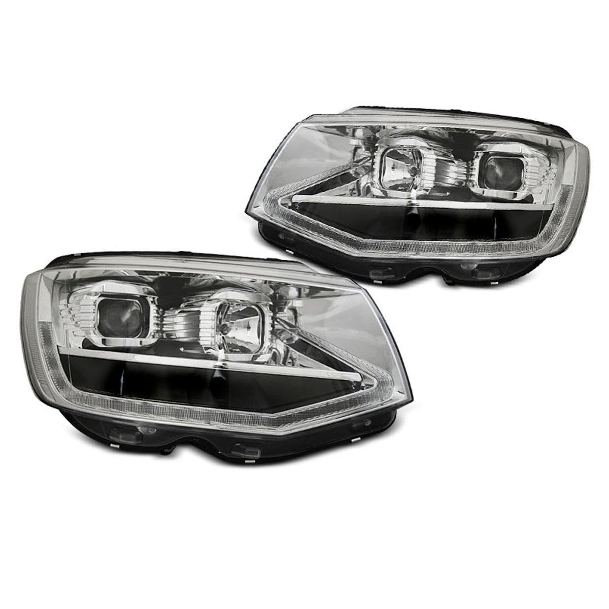 Scheinwerfer Röhrenlicht Chrom DRL SEQ passend für VW T6 15-19