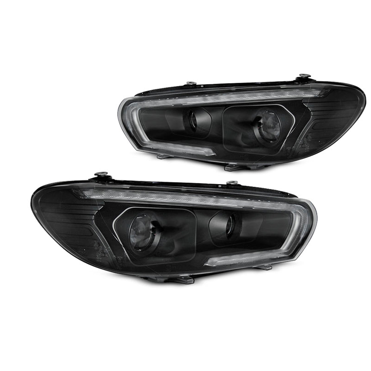 Scheinwerfer Röhren SEQ LED Schwarz passend für VW Scirocco 08-04.14