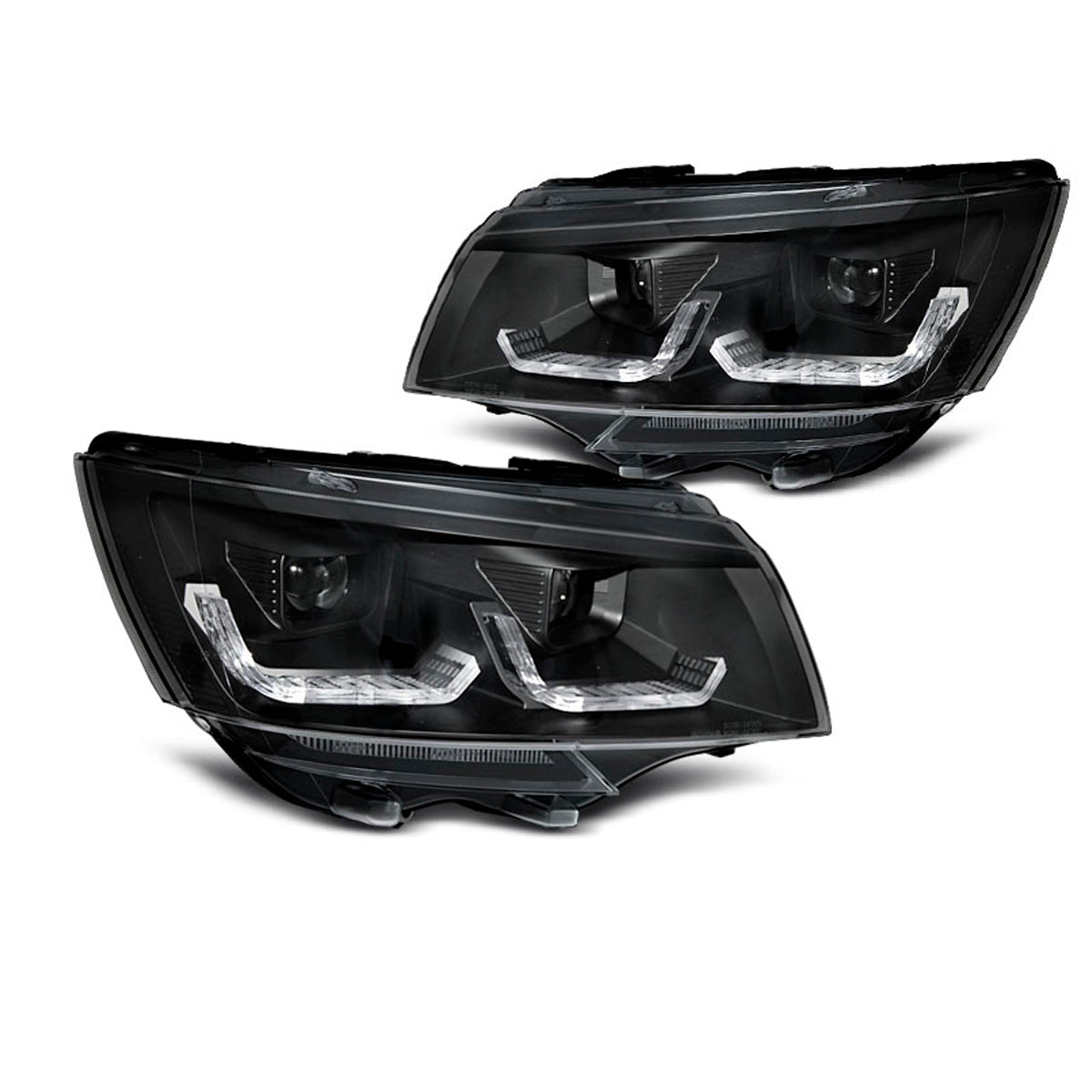 Scheinwerfer Röhrenlicht Schwarz DRL SEQ passend für VW T6.1 20-