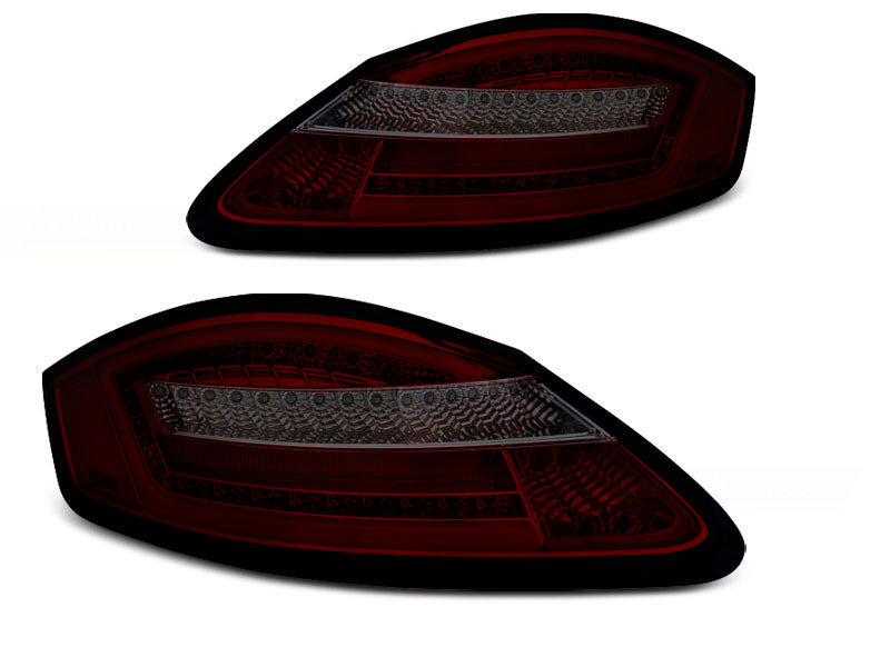 Tuning-Tec Voll LED Rückleuchten für Porsche Cayman 987c 05-09/Boxster 987 05-08 rot/rauch