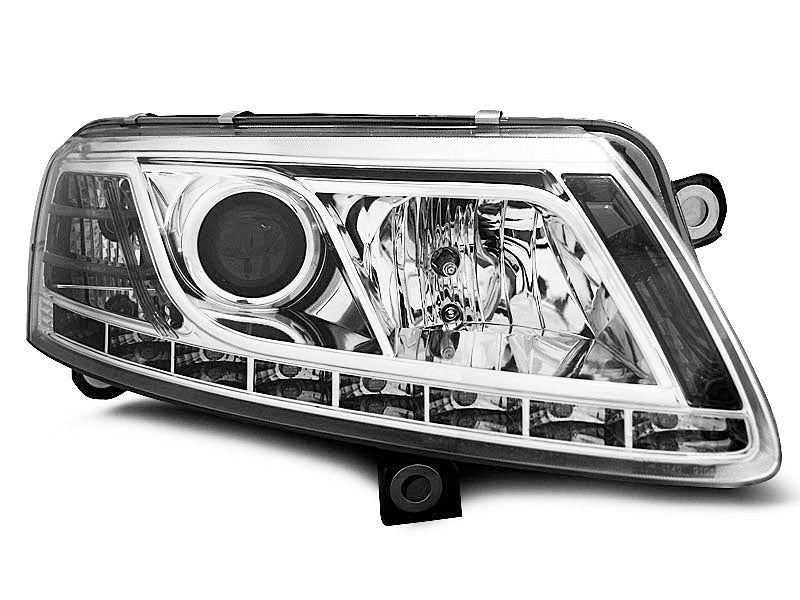 Tuning-Tec Xenon LED Tagfahrlicht Scheinwerfer für Audi A6 C6 (4F) 04-08 chrom